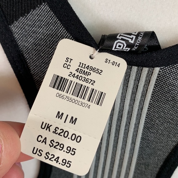 Victoria’s Secret PINK Black & Grey Unlined Sports Bra NWT - Picture 8 of 8